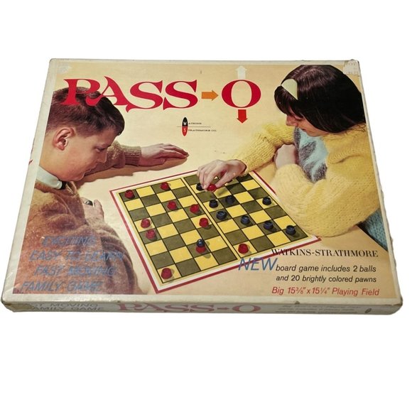 VTG Pass-O Board Game 1960's Game Watkins Strathmore Family Night RARE Pass O - Picture 1 of 9